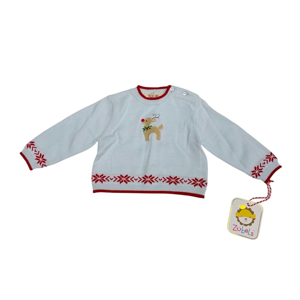 NWT Zubels 6M Reindeer Sweater in Blue